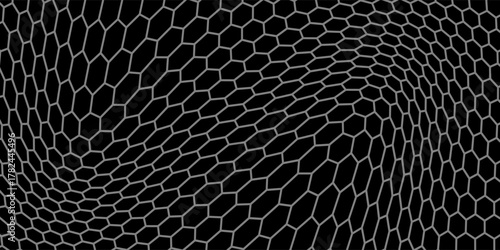 Seamless pattern of texture silver or stainless steel hexagon for background. Abstract, Art and Close up object concept