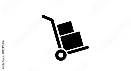 Hand Truck Icon – Delivery, Shipping, and Logistics Symbol