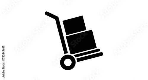 Hand Truck Icon – Delivery, Shipping, and Logistics Symbol