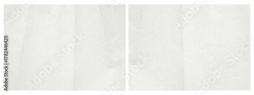Billede på lærred set of white folded paper sheet isolated on transparent png background,Crumpled