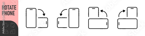 Rotate smartphone icon. Turn your mobile phone. Device rotation symbol. Rotate phone icon set vector illustration for web site or mobile app. Vector color illustration
