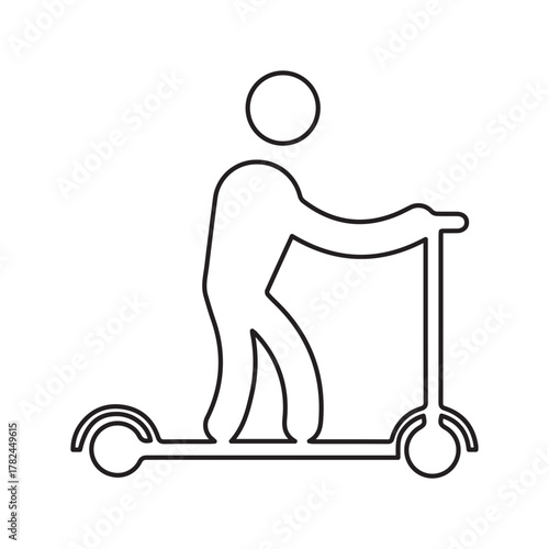 Scooter Rider Outline Icon