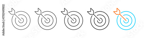 target icon set multiple style collection	