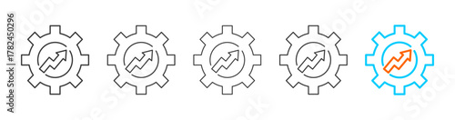 optimization icon set multiple style collection	