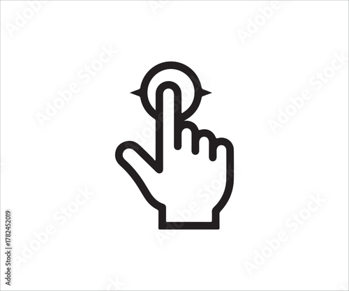 Finger touching screen icon hand press button symbol vector design