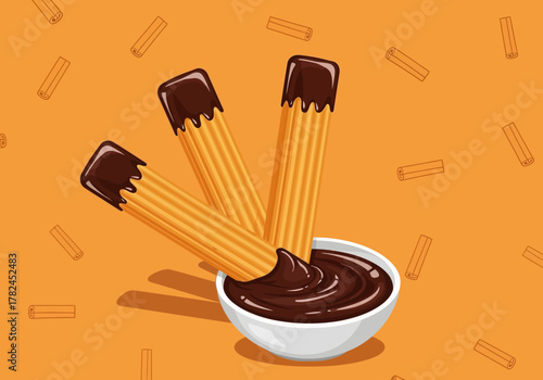 Irresistible Churros Delight A tempting trio dipped in rich chocolate