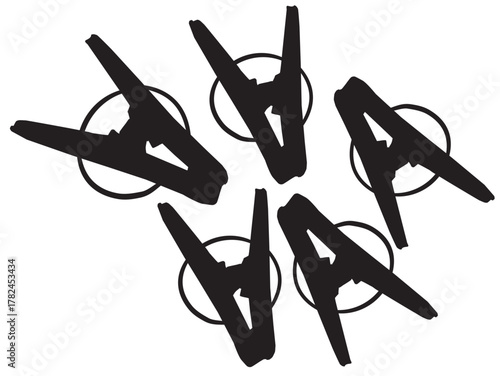 silhouettes of clothespin