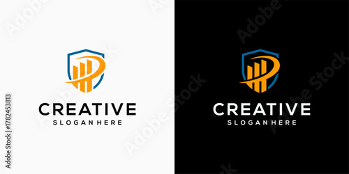 Financial Growth and Security Shield Logo