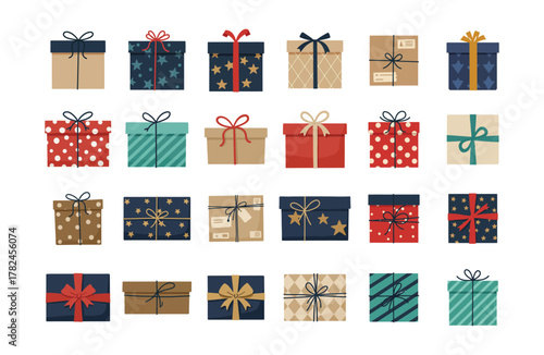 Collection of Festive Gift Boxes Diverse Designs for Celebrations & Special Occasions