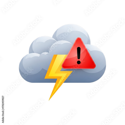 Cloud warning icon showing storm or data alert notification.