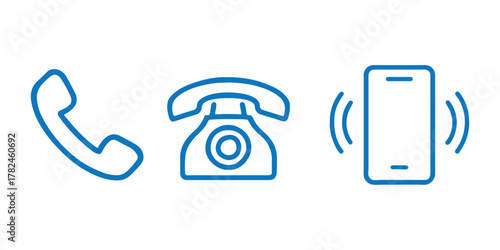 Phone icon in flat style. Vector illustration on isolated background.