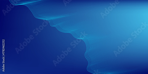 Blue gradient mesh abstract background with wavy blended lines nice for wallpaper or banner