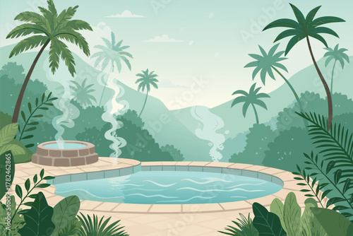 Beauty salon and spa doodle set. Skin care and natural treatment, natural cosmetics concept, time for yourself. Spa with aroma oil, nail file, sleep mask and other care items.	