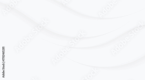 Minimalist abstract flowing background displaying soft curves and gentle shadows in a pristine, clean white tone, ideal for elegant and modern graphic designs