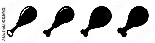 Four black silhouettes of chicken legs on a