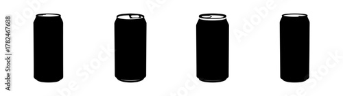 Four black aluminum cans