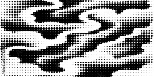 Grunge halftone gradient background. Faded grit noise texture. White and black sand wallpaper. Retro pixelated backdrop. Anime or manga style comic overlay. graphic design textured template modern