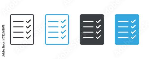 Guidelines icon. Survey icon in solid and outlined style. To do list outlined and solid icon
