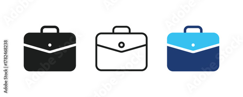 Briefcase icon. Outline and filled briefcase icon. Briefcase sign symbol. Vector illustration