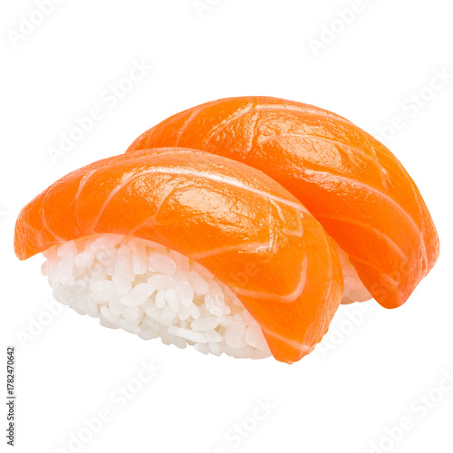 sushi salmon nigiri maki isolated on white transparent background Remove png