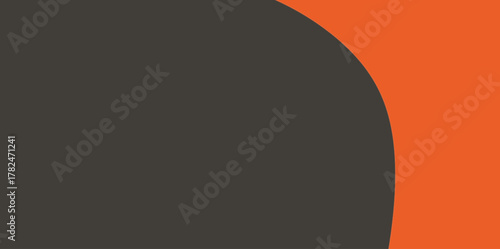 Modern Orange Grey Quarter Circle Illustration Vector Background. A simple design where a large grey quarter-circle shape is bordered by the orange, creating a defined corner area.