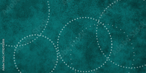 Dark green luxury background with circle geometric pattern. cement or stone wall old texture. 