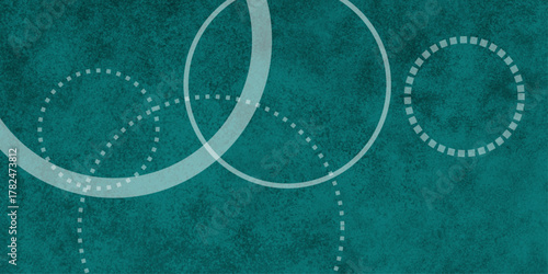 Dark green luxury background with circle geometric pattern. cement or stone wall old texture. 