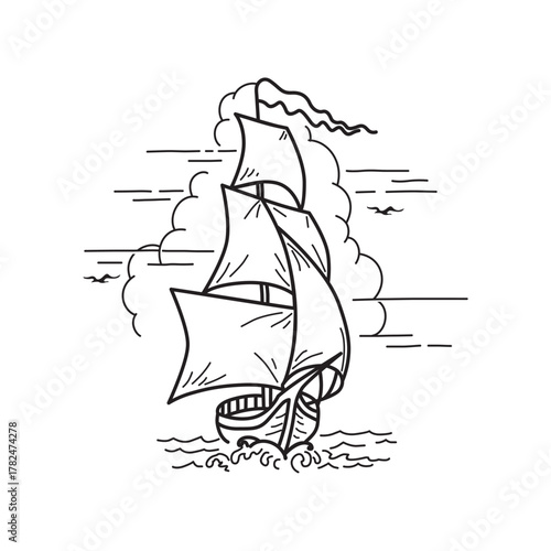 sailing ship vector illustration