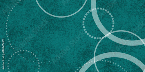 Dark green luxury background with circle geometric pattern. cement or stone wall old texture. 