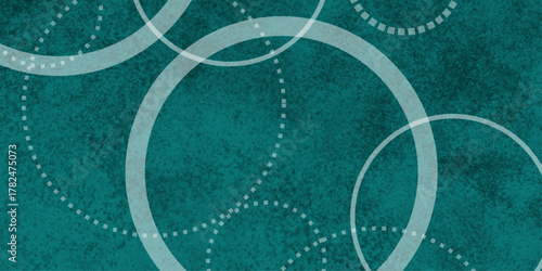 Dark green luxury background with circle geometric pattern. cement or stone wall old texture. 