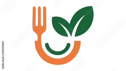 Healthy food and vegan meal logo