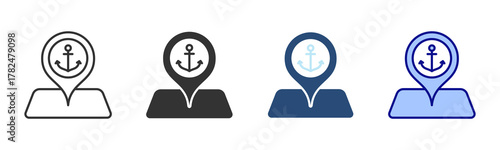 Harbor Icon Set. Designed In Multi Style