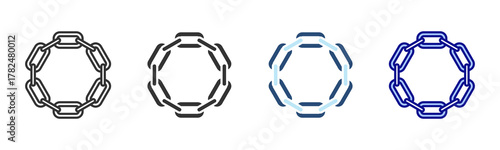 Chain Icon Set. Designed In Multi Style