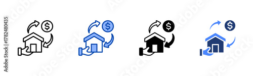 Refinance icon set multiple style collection