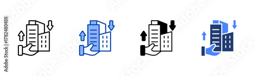 Capital icon set multiple style collection