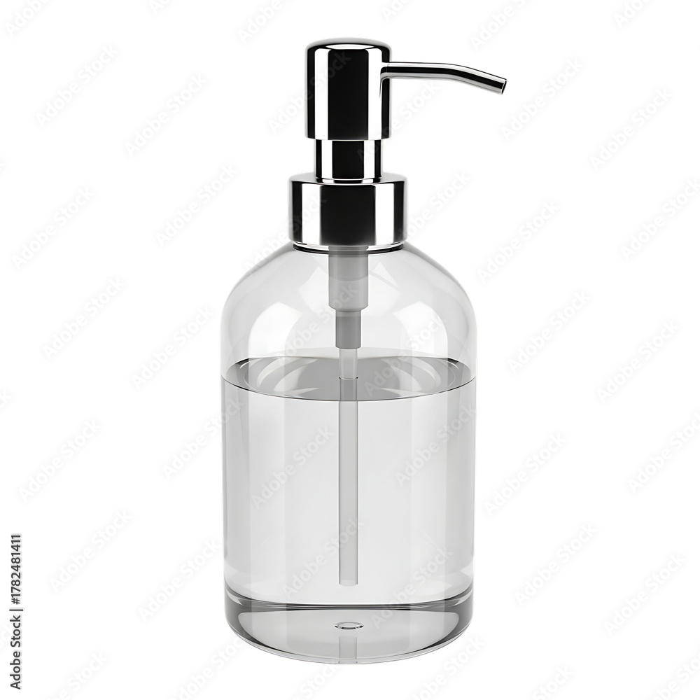 Obraz premium Liquid soap dispenser plastic bottle clean hygiene object isolated on transparent background