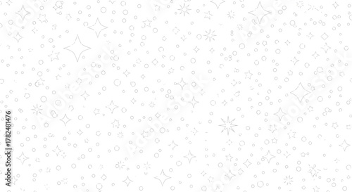 Delicate celestial patterns on white backdrop, a whimsical star-filled design ideal for festive