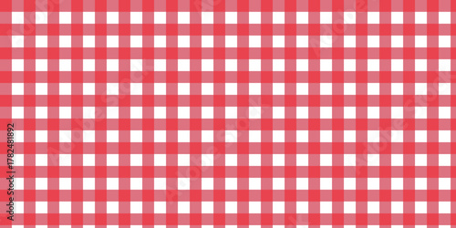 Geometric red plaid print in pastel tones, vector background