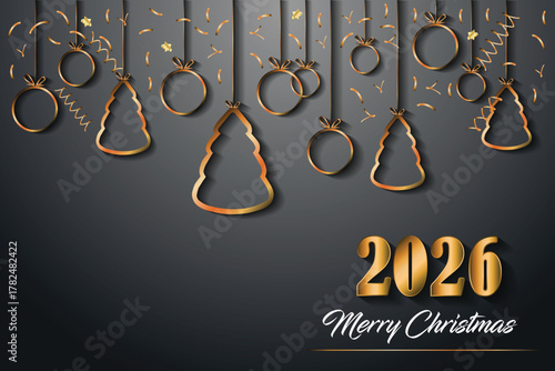 2026 Merry Christmas background for your seasonal invitations, festival posters, greetings cards.