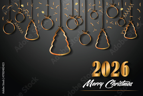 2026 Merry Christmas background for your seasonal invitations, festival posters, greetings cards.
