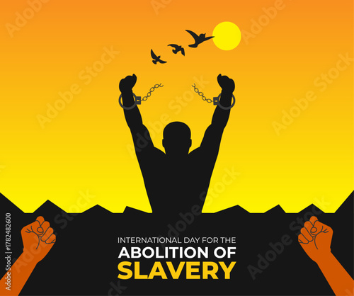 International Day for the Abolition of Slavery. 2 December. Template for background with banner, poster and card. Vector illustration.
