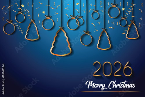 2026 Merry Christmas background for your seasonal invitations, festival posters, greetings cards.