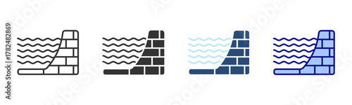 Seawall Icon Set. Designed In Multi Style