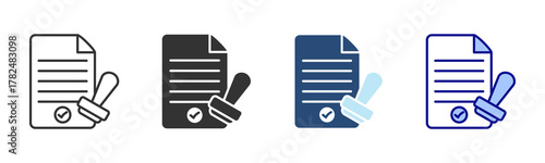 Permit Icon Set. Designed In Multi Style