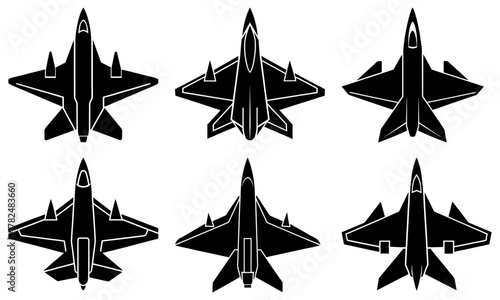 Dynamic collection of sleek fighter jets soaring through the skies, embodying power, precision, and modern aerial combat. Aviation excellence and cutting-edge design