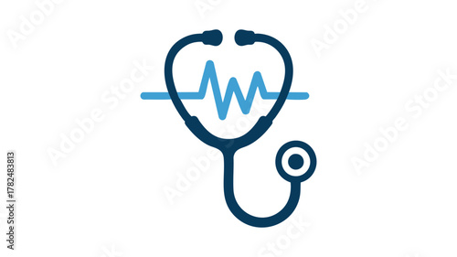 Stethoscope heartbeat icon vector