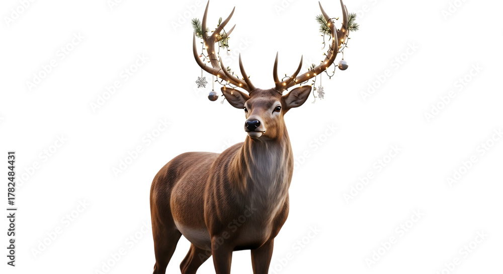 Naklejka premium Deer isolated on white background vector illustration