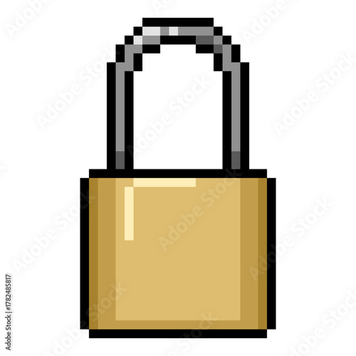 Vector Pixel Art Icon Padlock