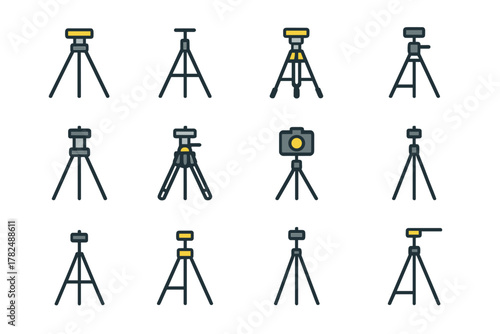 Tripod icon set for stock