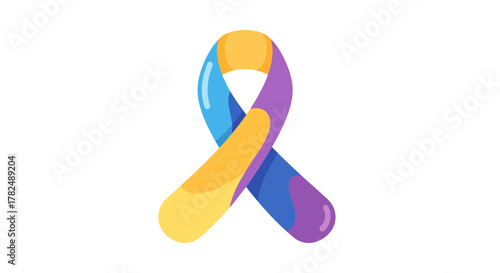 Colorful ribbon design signifying solidarity and awareness in pastel hues illustration